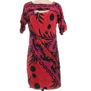 Plenty By Tracy Reese Size S Casual pink reds black colorful print dress